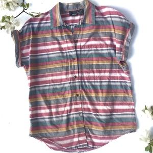 Vintage Liz Wear pastel striped button down blouse
